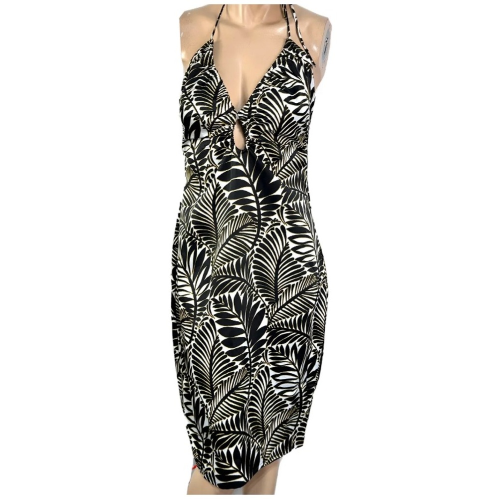Christian Lacroix Dress Printed Low Back Halter Cutout Size M